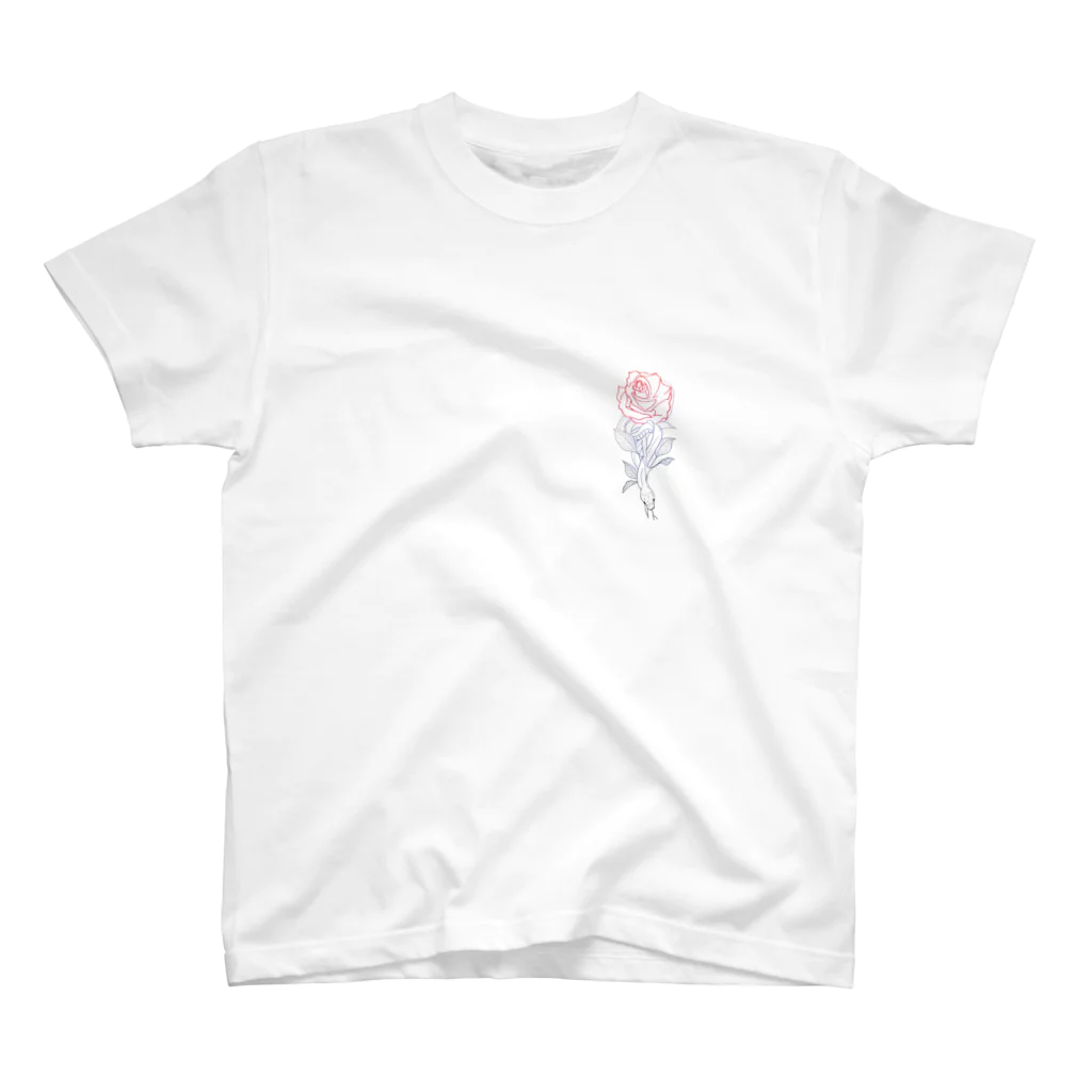 スネークのお家の蛇と薔薇 Regular Fit T-Shirt