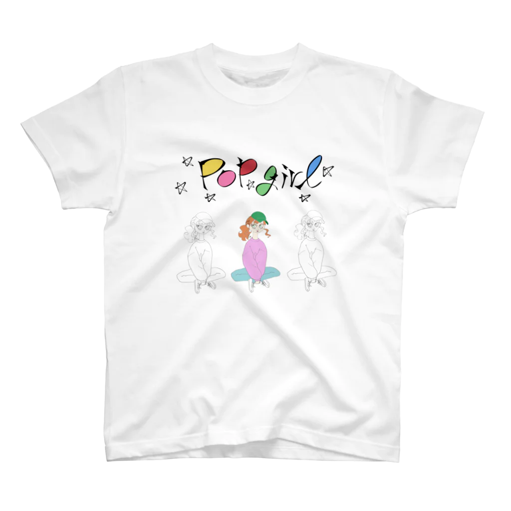 ねこ探知機のポップガール増量版 Regular Fit T-Shirt