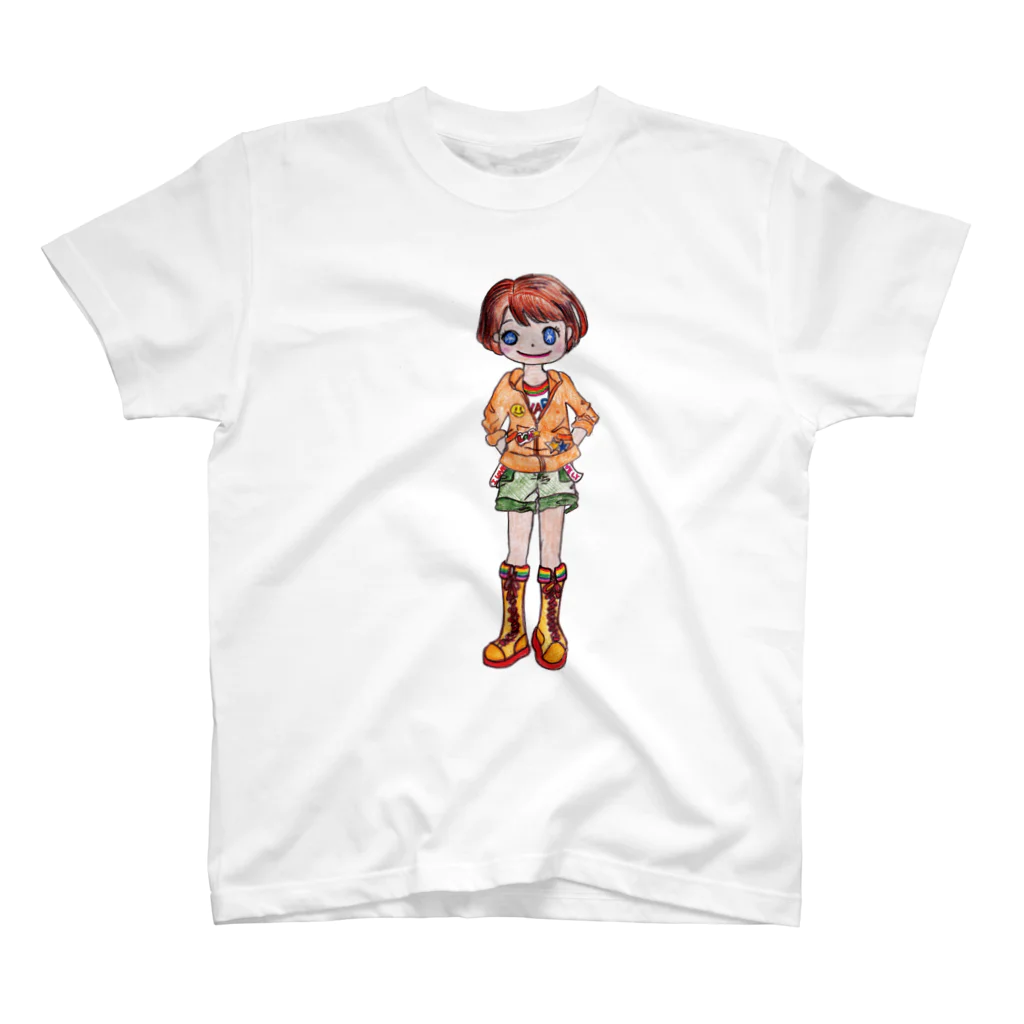 art-amiのオレンジ色の似合う女の子 スタンダードTシャツ