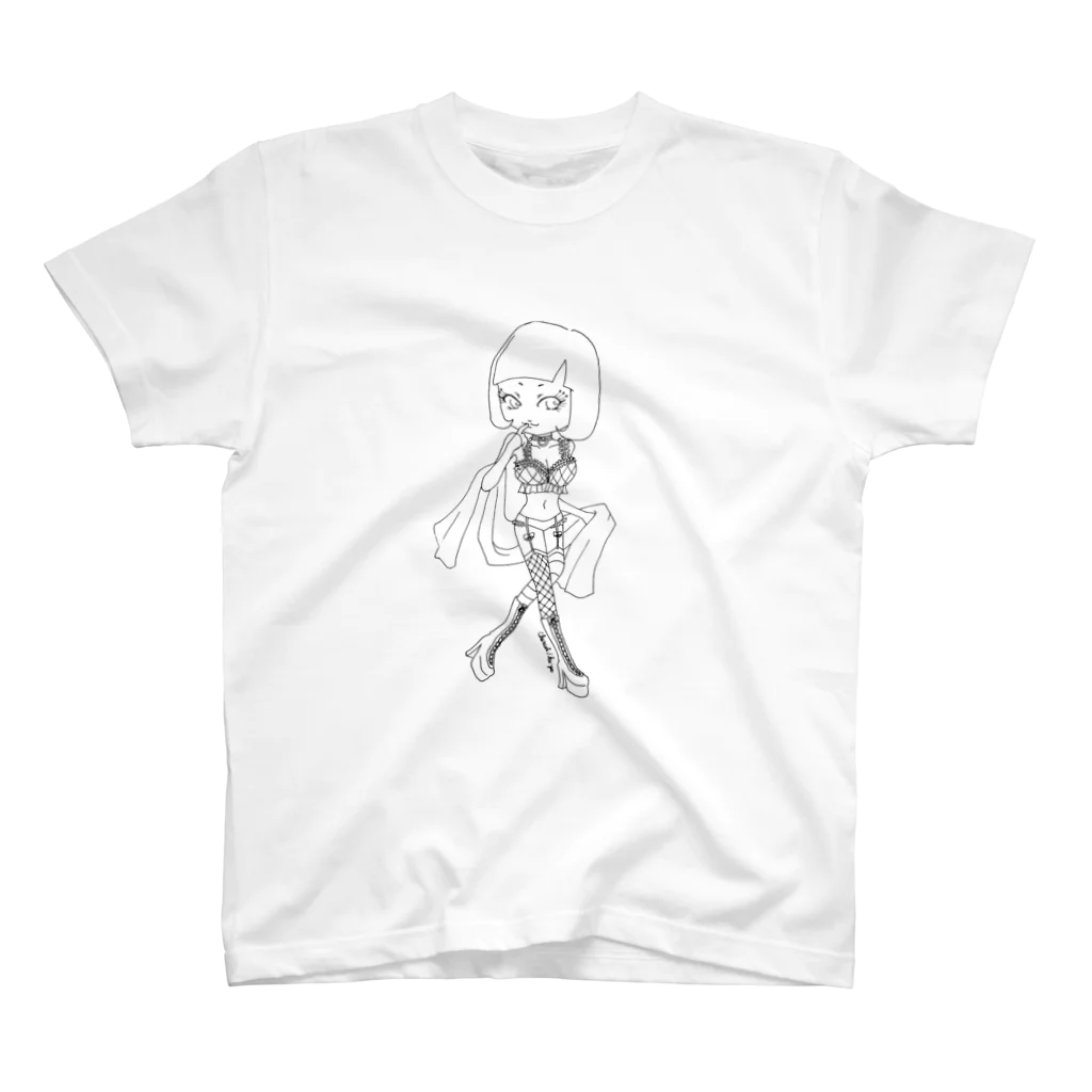 Cherish/ku-yaのランジェリーショート(ものくろ) Regular Fit T-Shirt