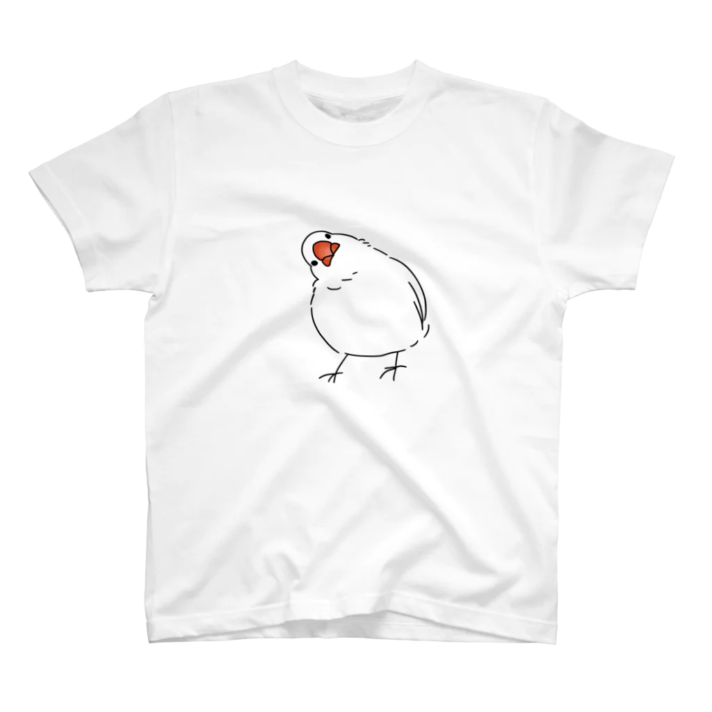 CHIYOPOPOの白文鳥のくびかしげ スタンダードTシャツ