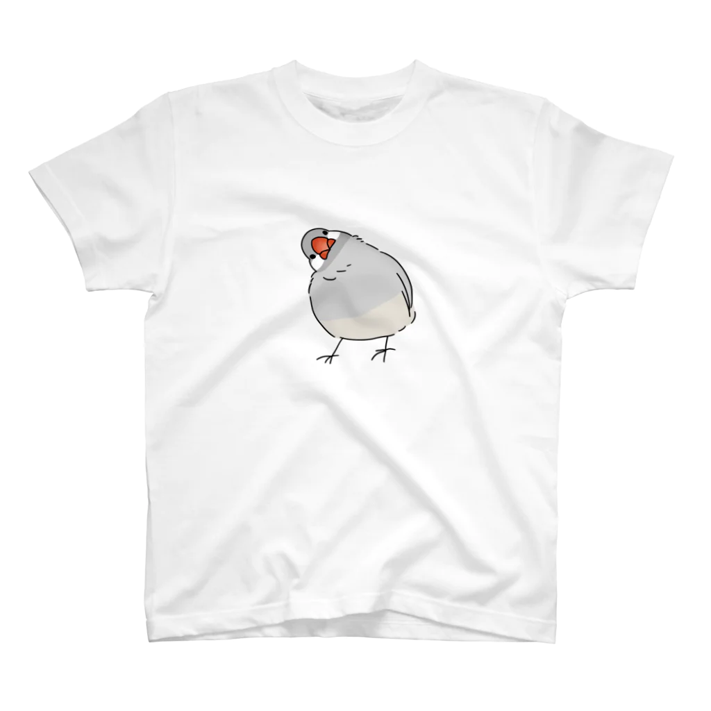 CHIYOPOPOのシルバー文鳥のくびかしげ スタンダードTシャツ