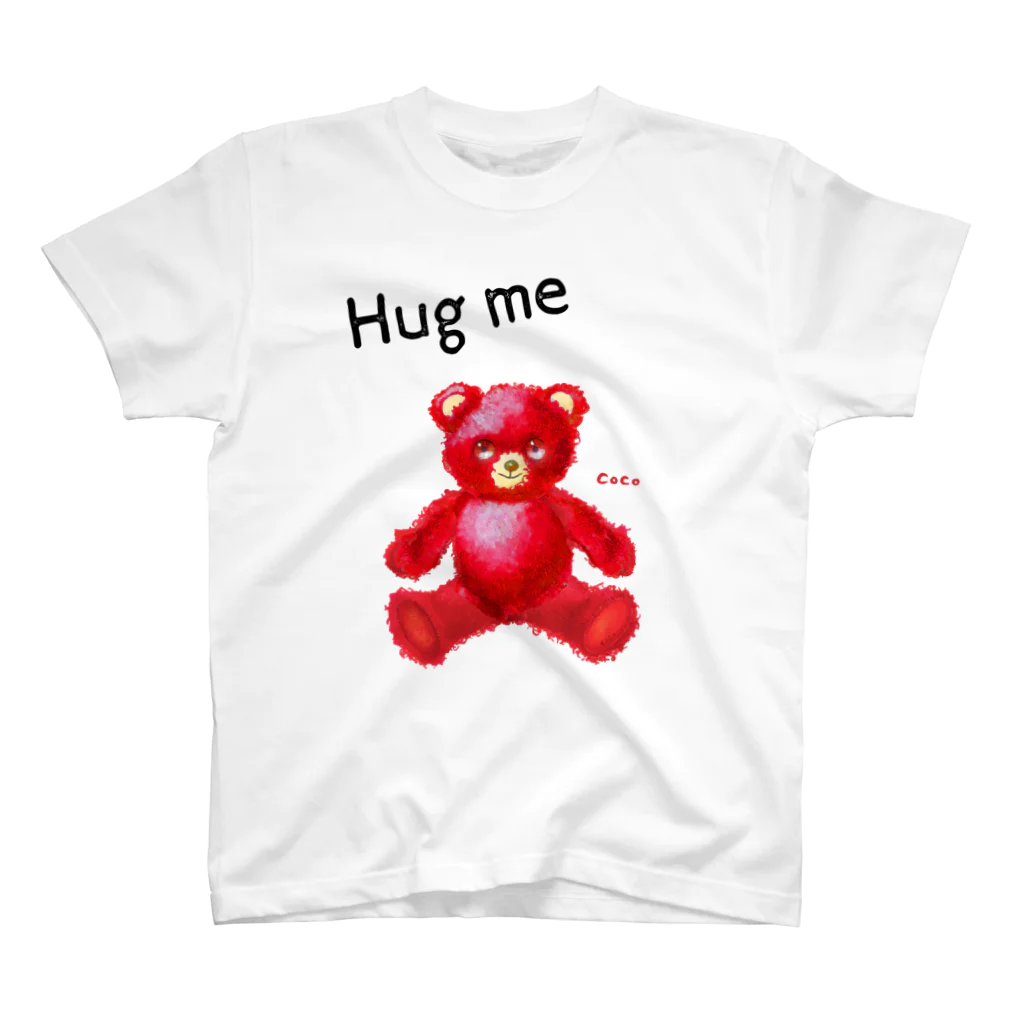 cocoartの雑貨屋さんの【Hug me】（赤くま） スタンダードTシャツ