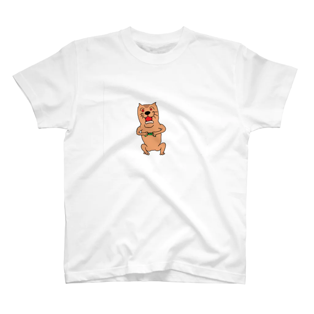 ぽけきゃんのうんこすわり猫ゲーミング スタンダードTシャツ