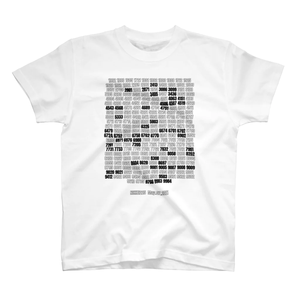 かぶてぃのNIKKEI225 証券コード一覧 （2021/05/07） Regular Fit T-Shirt