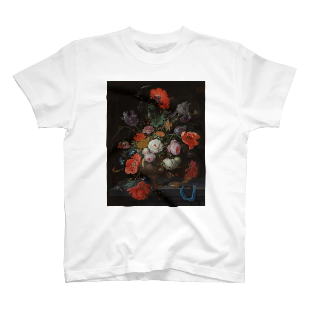 ryo yamaの絵画　花と時計を持つ静物 スタンダードTシャツ