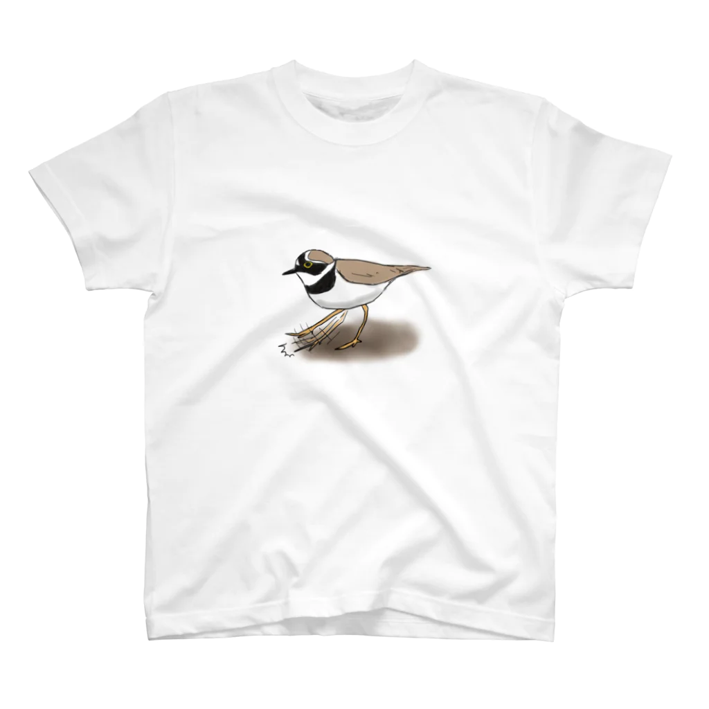 Coo-birdのペチペチして獲物を追い出すコチドリ スタンダードTシャツ