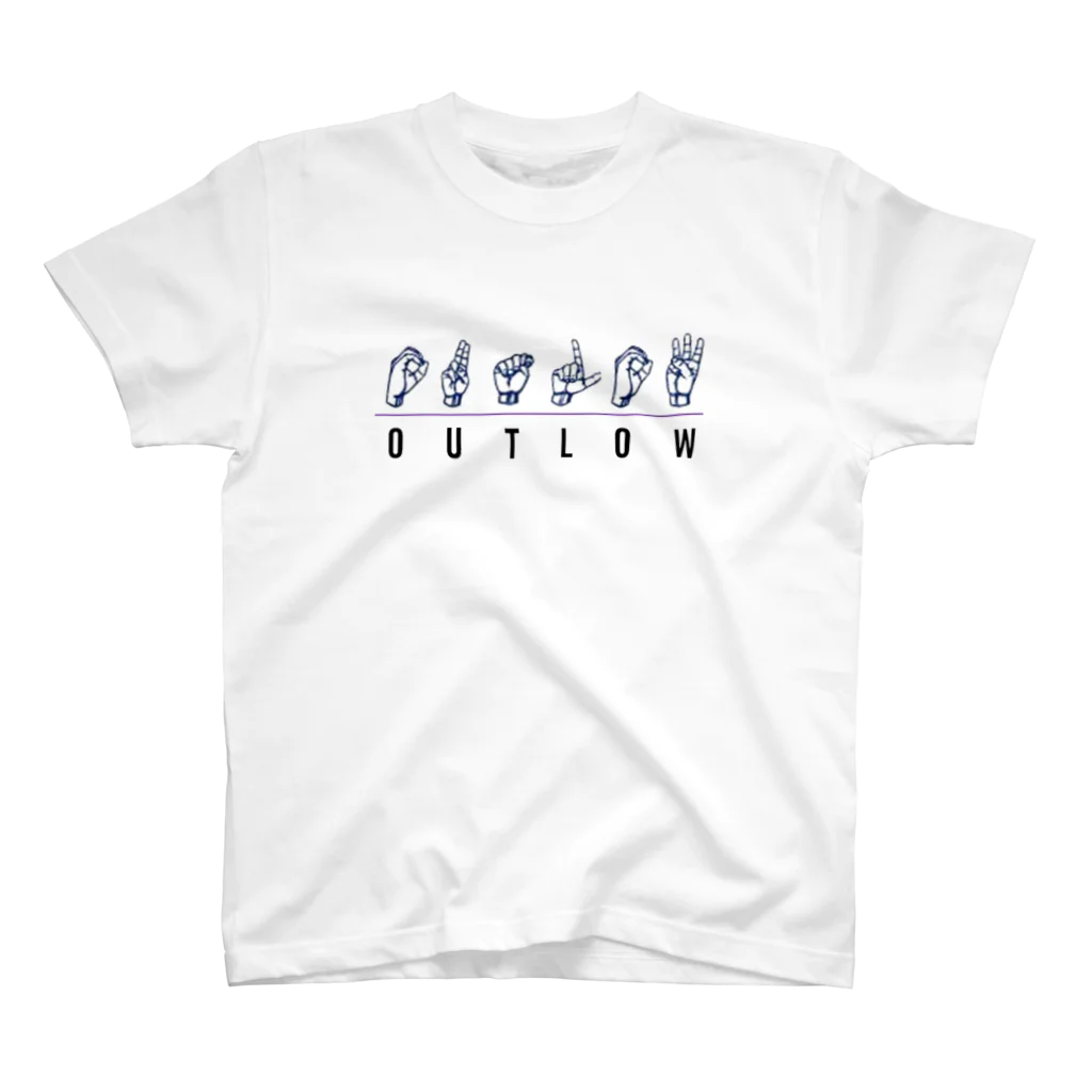 OutlowEditsのOutlow Edits handsign スタンダードTシャツ