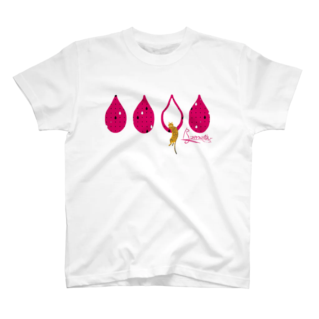 frmeowのTear Drop[Red-Bengal] Regular Fit T-Shirt