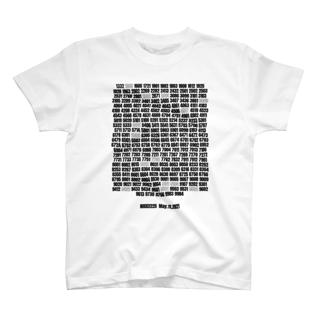 かぶてぃのNIKKEI225 証券コード一覧 （2021/05/11） スタンダードTシャツ