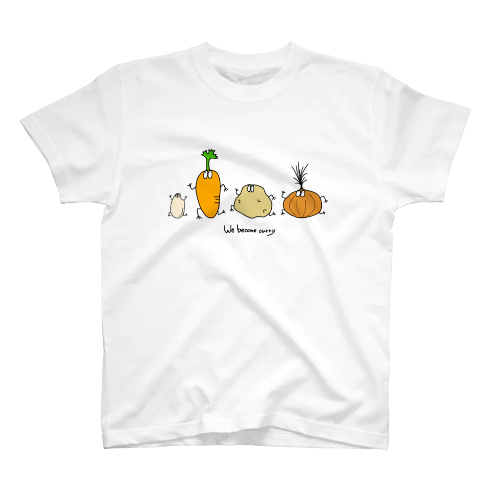 わたわたぽぽぽのWe are curry(カラー) スタンダードTシャツ