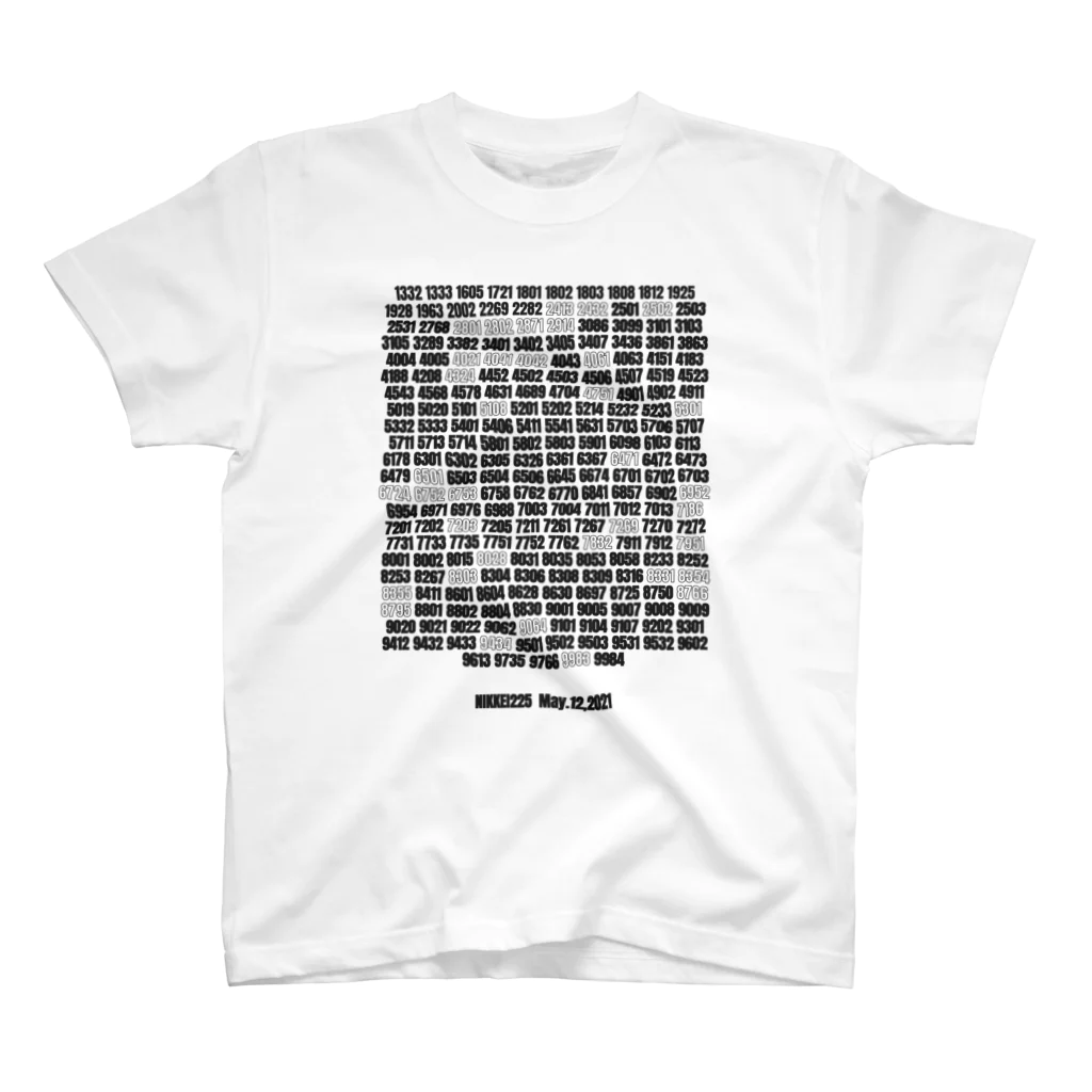 かぶてぃのNIKKEI225 証券コード一覧 （2021/05/12） Regular Fit T-Shirt