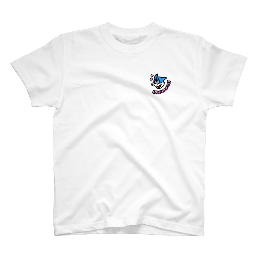 Design by neonerdyboyのLOVE SICK CAT Tee Regular Fit T-Shirt
