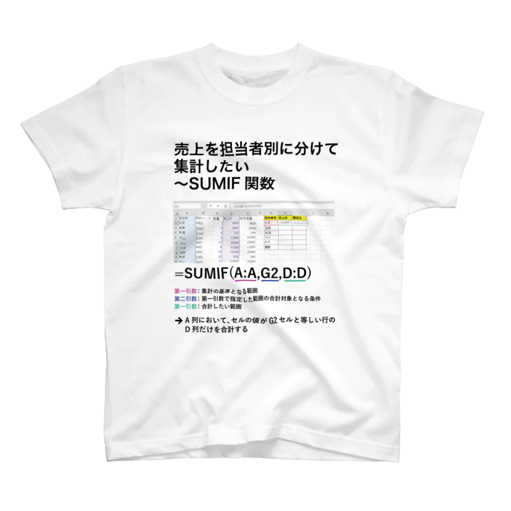 すごい改善のSUMIFが絶対にわかるTシャツ スタンダードTシャツ