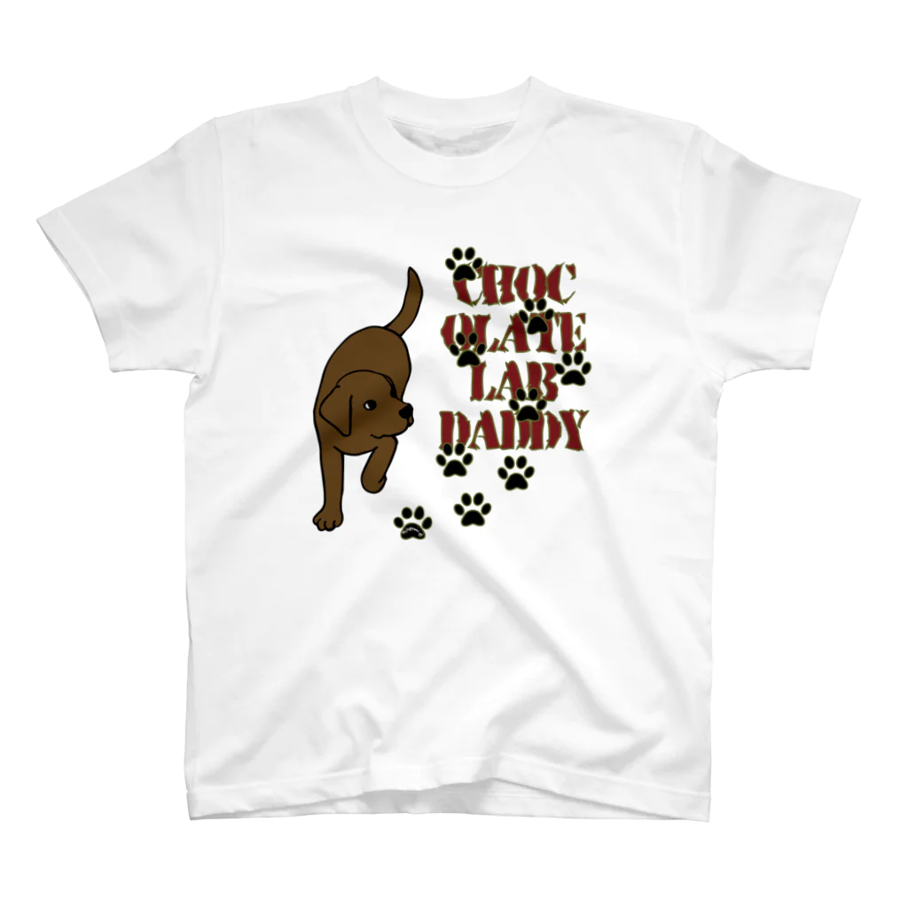 ハッピー・ラブラドールズのChocolate Lab Daddy　チョコレートラブラドール Regular Fit T-Shirt