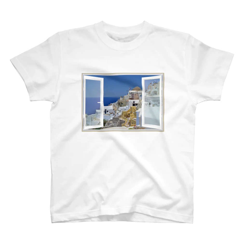 taxiのどこでも窓 エーゲ海サントリーニ島 Regular Fit T-Shirt