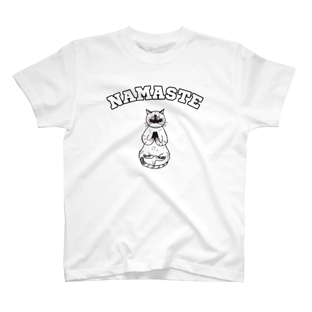 UjiYogaHouseのナマステヨガ猫Tシャツ/yogaねこ Regular Fit T-Shirt