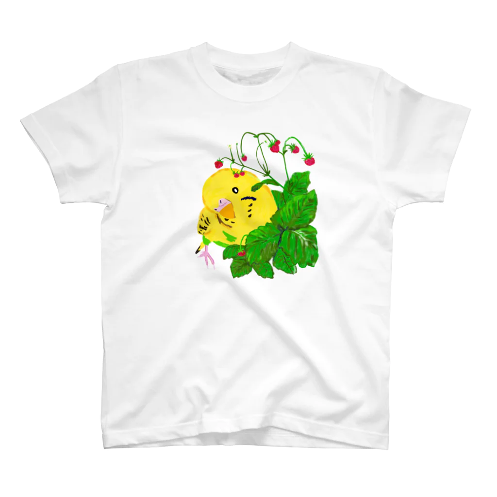 Kinako's factoryの野いちごといんこ。 スタンダードTシャツ