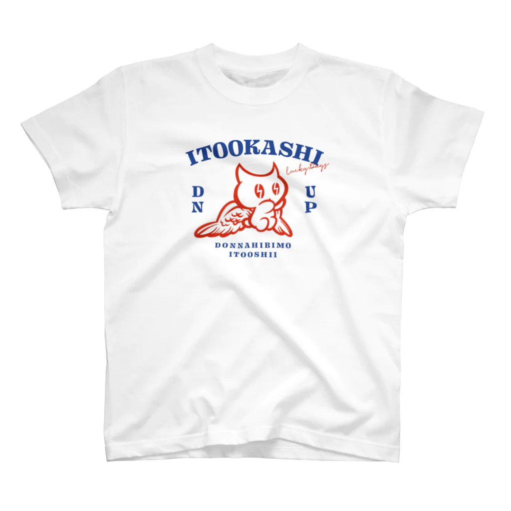 ITOOKASHIのRED×BLUE Regular Fit T-Shirt