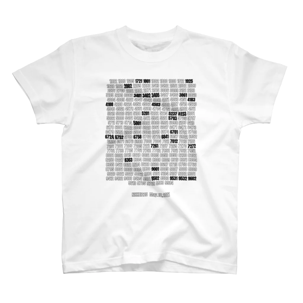 かぶてぃのNIKKEI225 証券コード一覧 （2021/05/18） スタンダードTシャツ