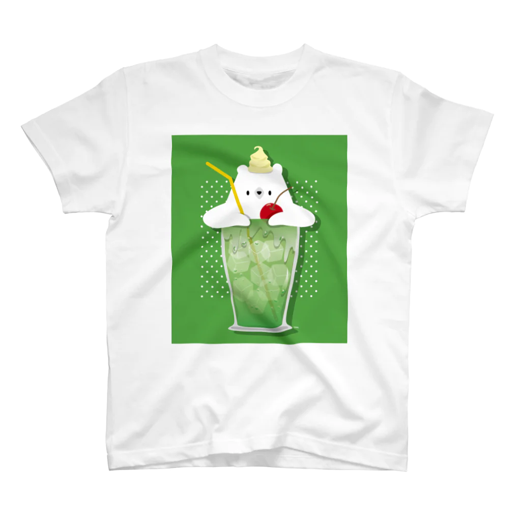 しろくま&ペンギン通信のしろくまクリームソーダ スタンダードTシャツ