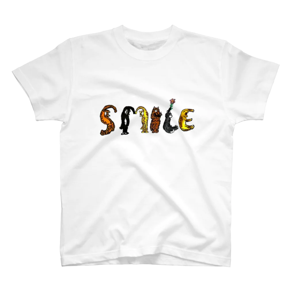 猫Tシャツなどカレラ栂並やりたい放題Tシャツ屋の猫文字シリーズ　SMILE  スタンダードTシャツ