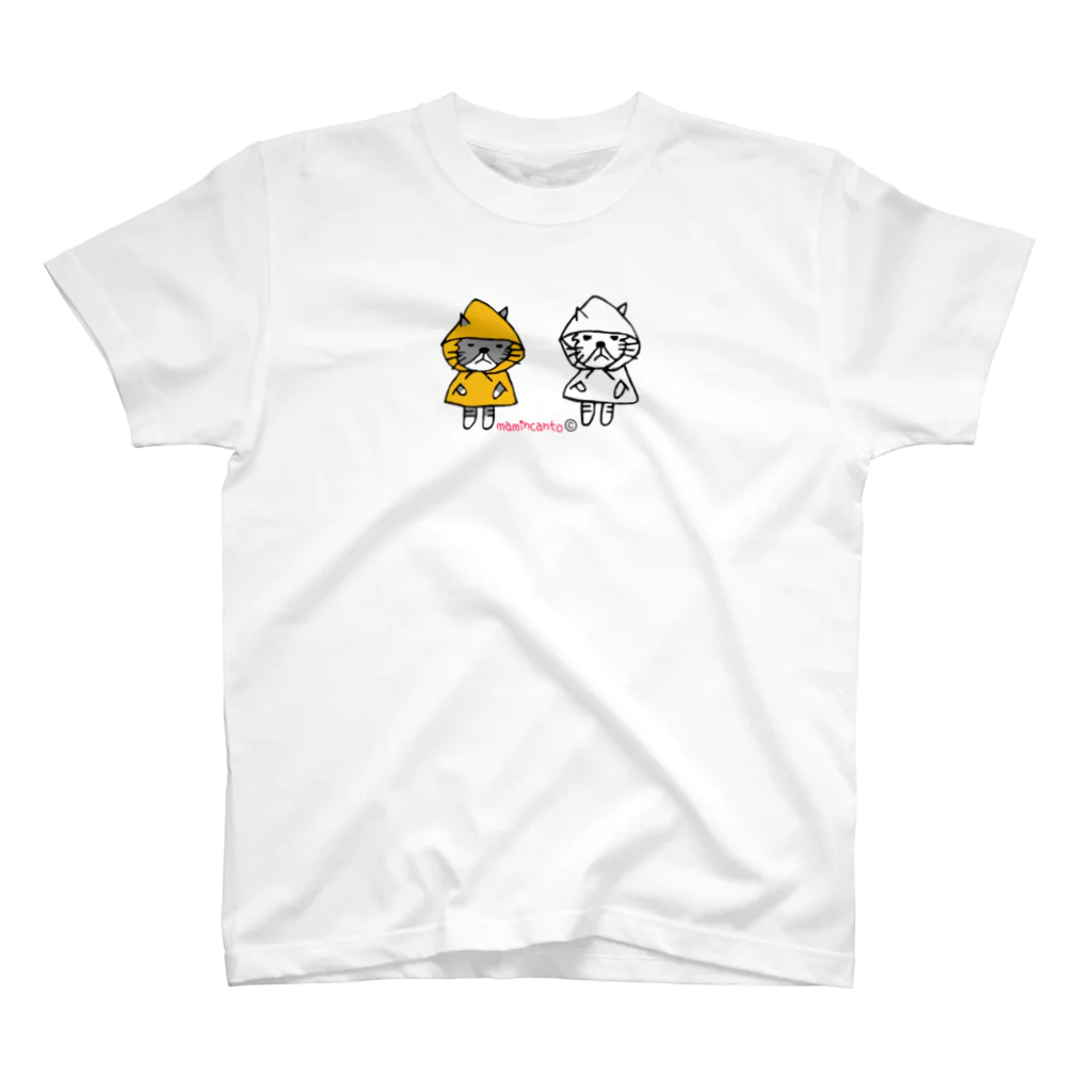 マミンカントの雨ニャン スタンダードTシャツ