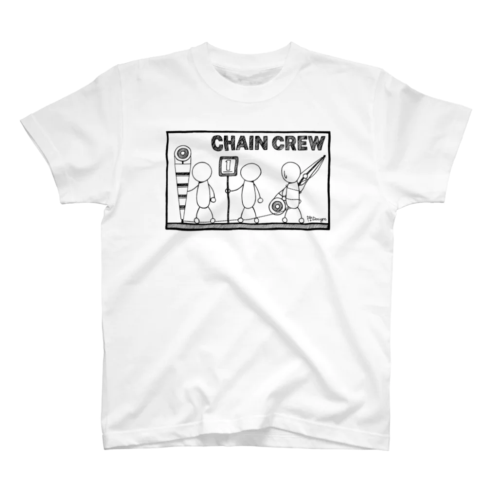 PB.DesignsのPBスティック君 CHAIN CREW スタンダードTシャツ