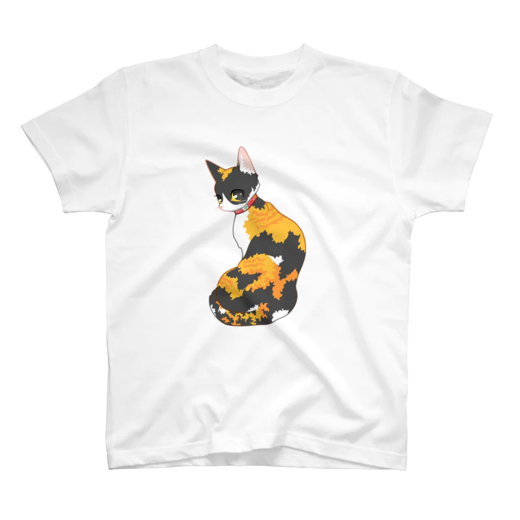 あいこの部屋　丸の世界の振り向き三毛猫 Regular Fit T-Shirt