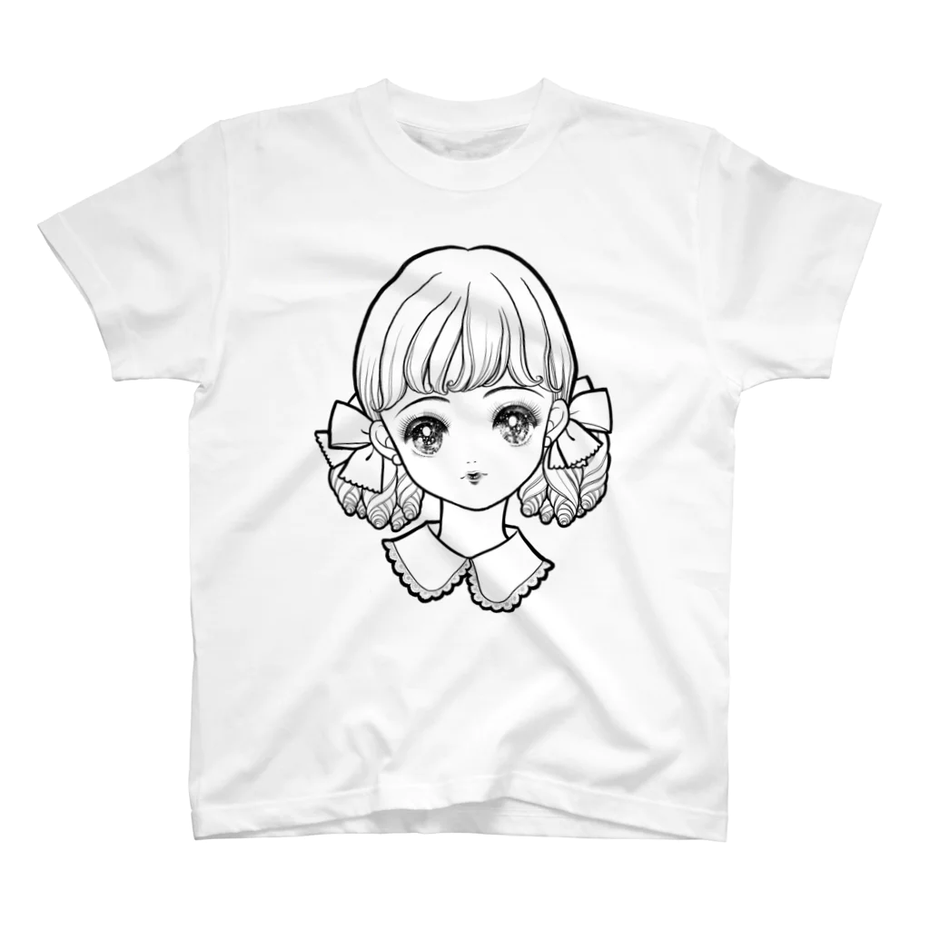 おまけ星のモノクロリボンの女の子 Regular Fit T-Shirt