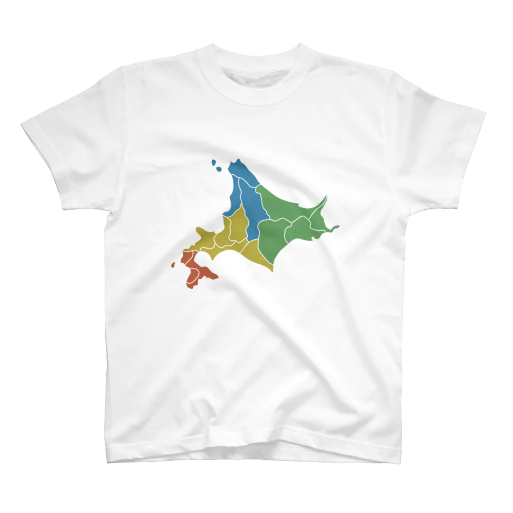 北海道ファンマガジン編集部の北海道区分地図 スタンダードTシャツ