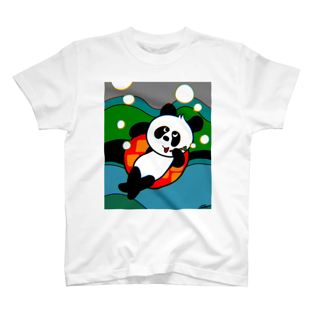 COC-CHANのパンダの海水浴 スタンダードTシャツ