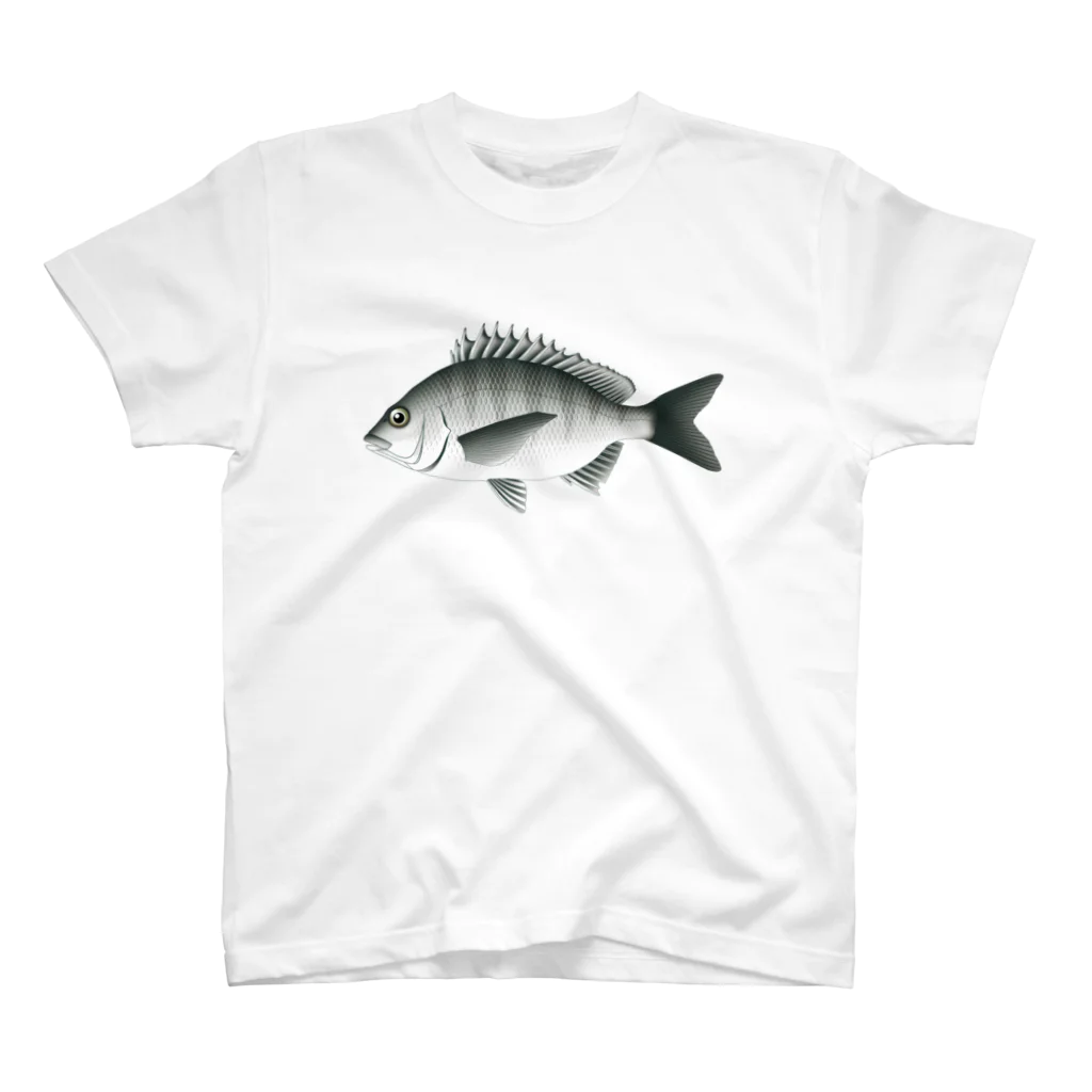 【魚類】おさかなちゃん☆図鑑の【魚類】クロダイちゃん☆黒鯛 スタンダードTシャツ