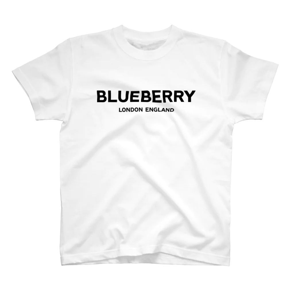 TOKYO LOGOSHOP 東京ロゴショップのBLUEBERRY LONDON ENGLAND-ブルーベリー ロンドン イングランド- 黒ロゴ Regular Fit T-Shirt