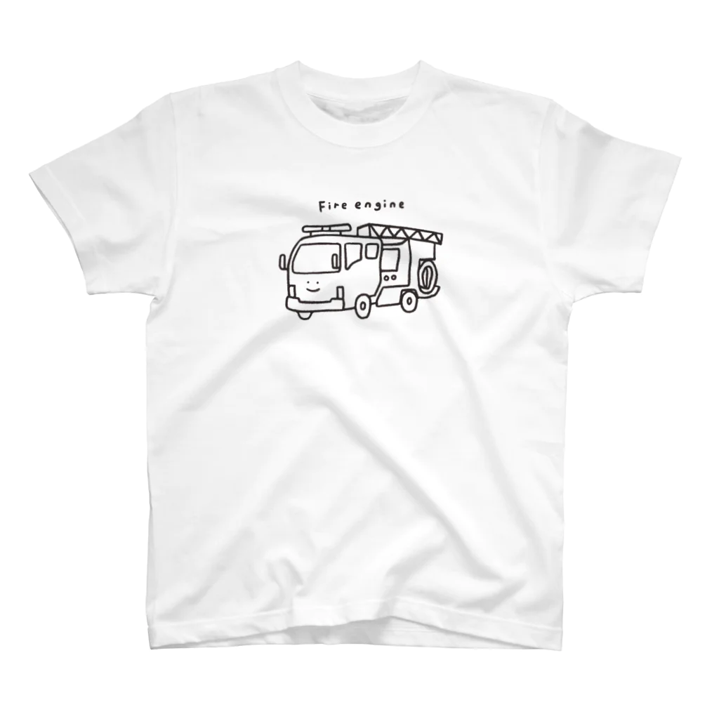 ぼんやり商会 SUZURI店の消防車さん（おとな） スタンダードTシャツ