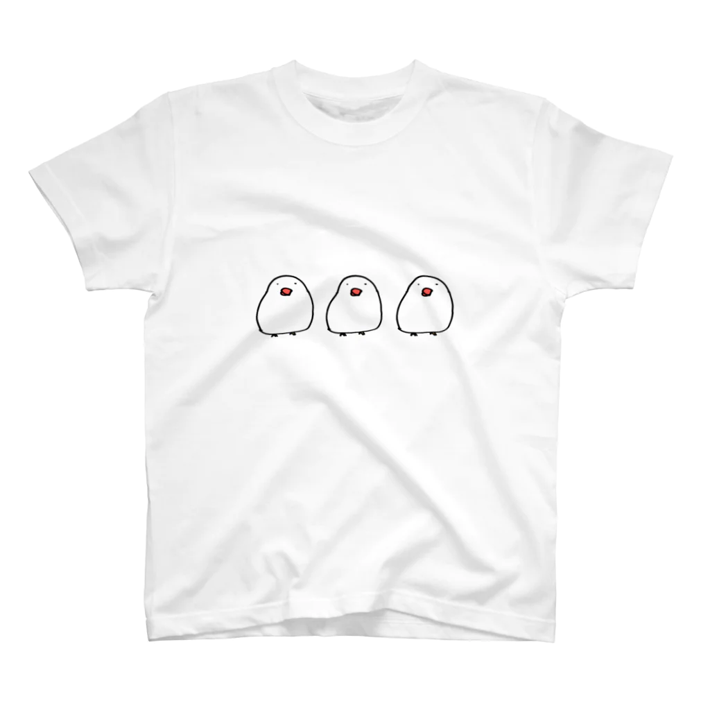 らっこボールのゆるっと かわいい 文鳥さん Regular Fit T-Shirt