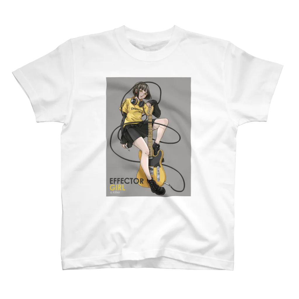 a killer ロック ポップ レトロのエフェクターガール Tシャツ スタンダードTシャツ