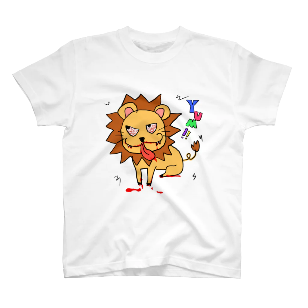 Koukichi_Tのお店の🦁人喰いライオン＠食後 スタンダードTシャツ