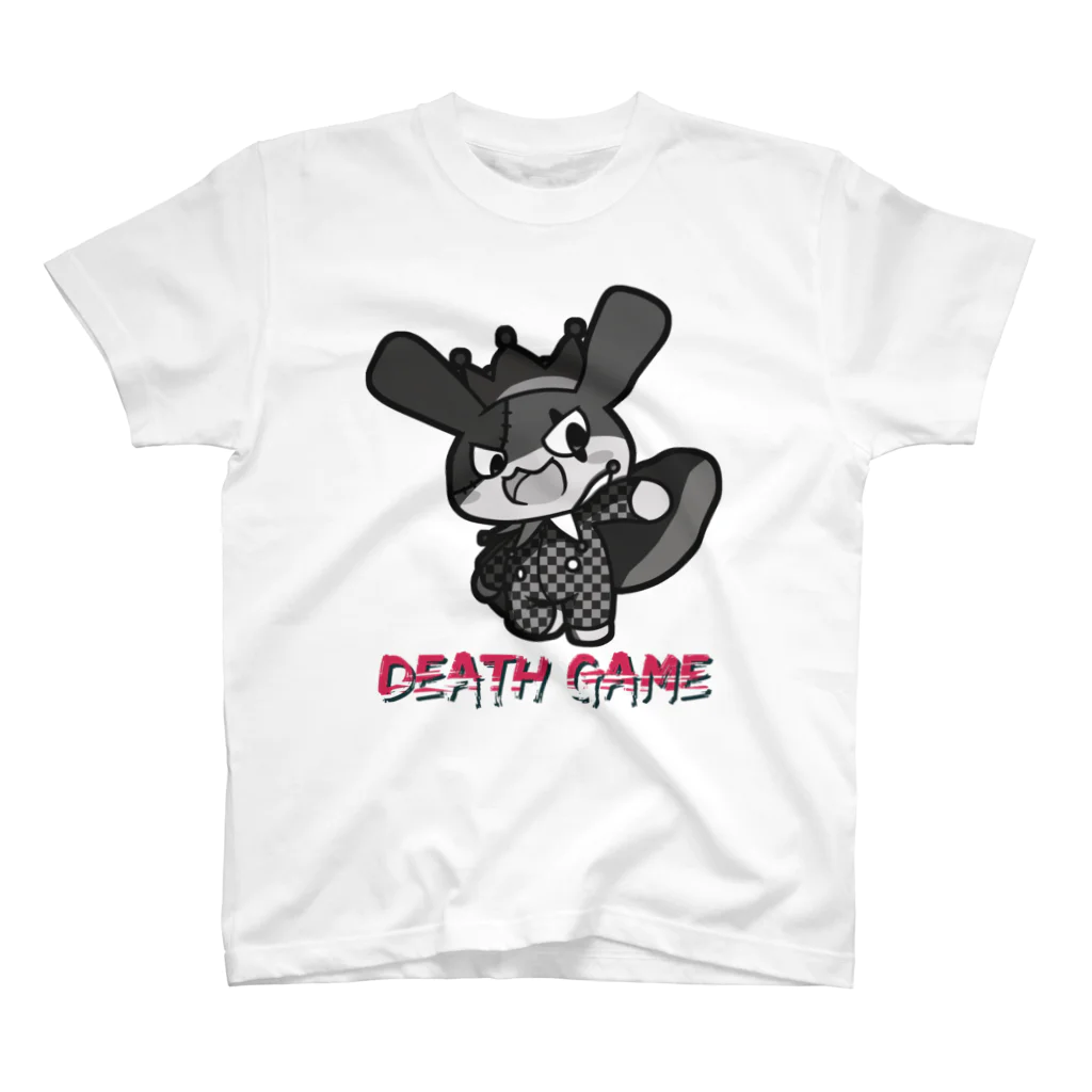 マスティ キャラクターショップSuzuri店のデスゲームの主催者が印刷されてるTシャツ(淡色・濃色) スタンダードTシャツ