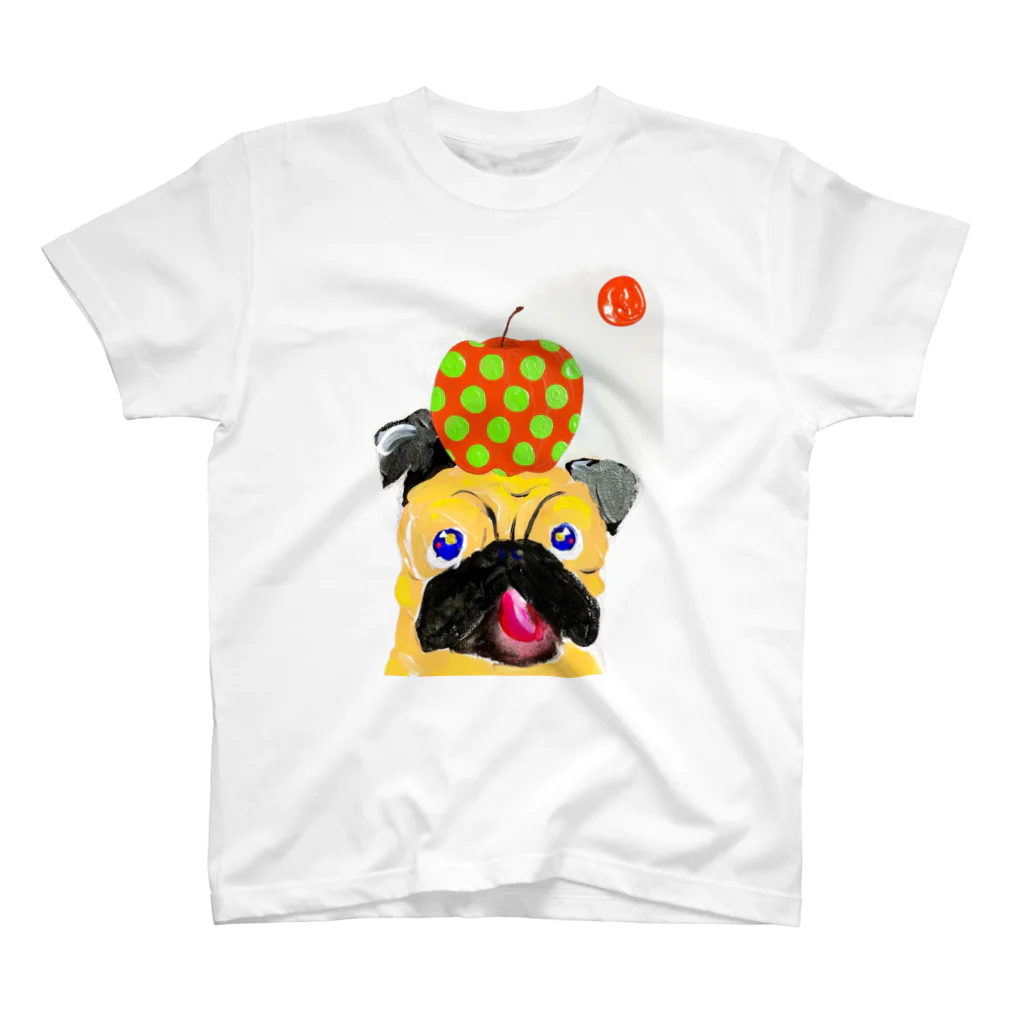 MOCCHIのカラフルショップのパグさんTシャツ🍎 スタンダードTシャツ