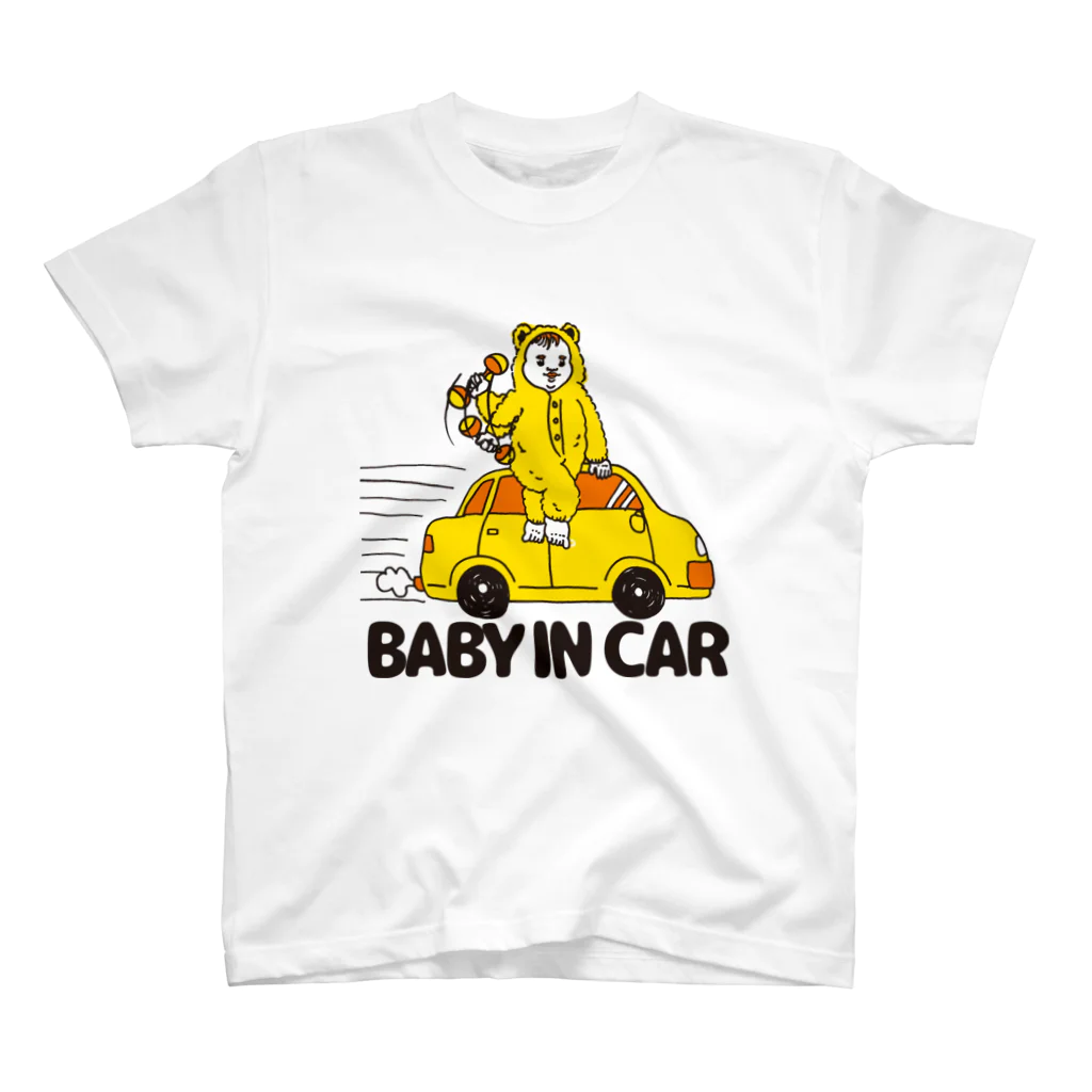 OKAMEのBABY IN CAR　イエロー（背景なし） スタンダードTシャツ