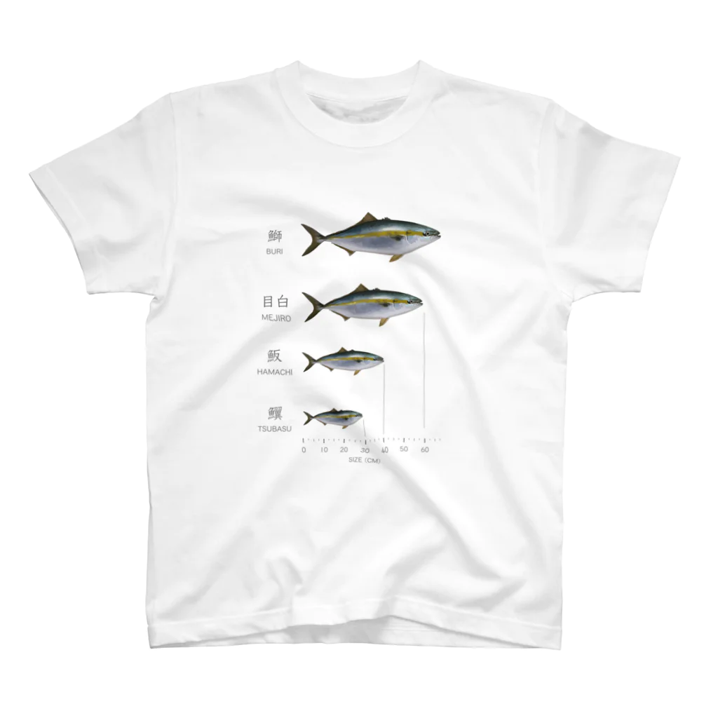 図の出世魚「鰤（ブリ）」 ver.関西 スタンダードTシャツ