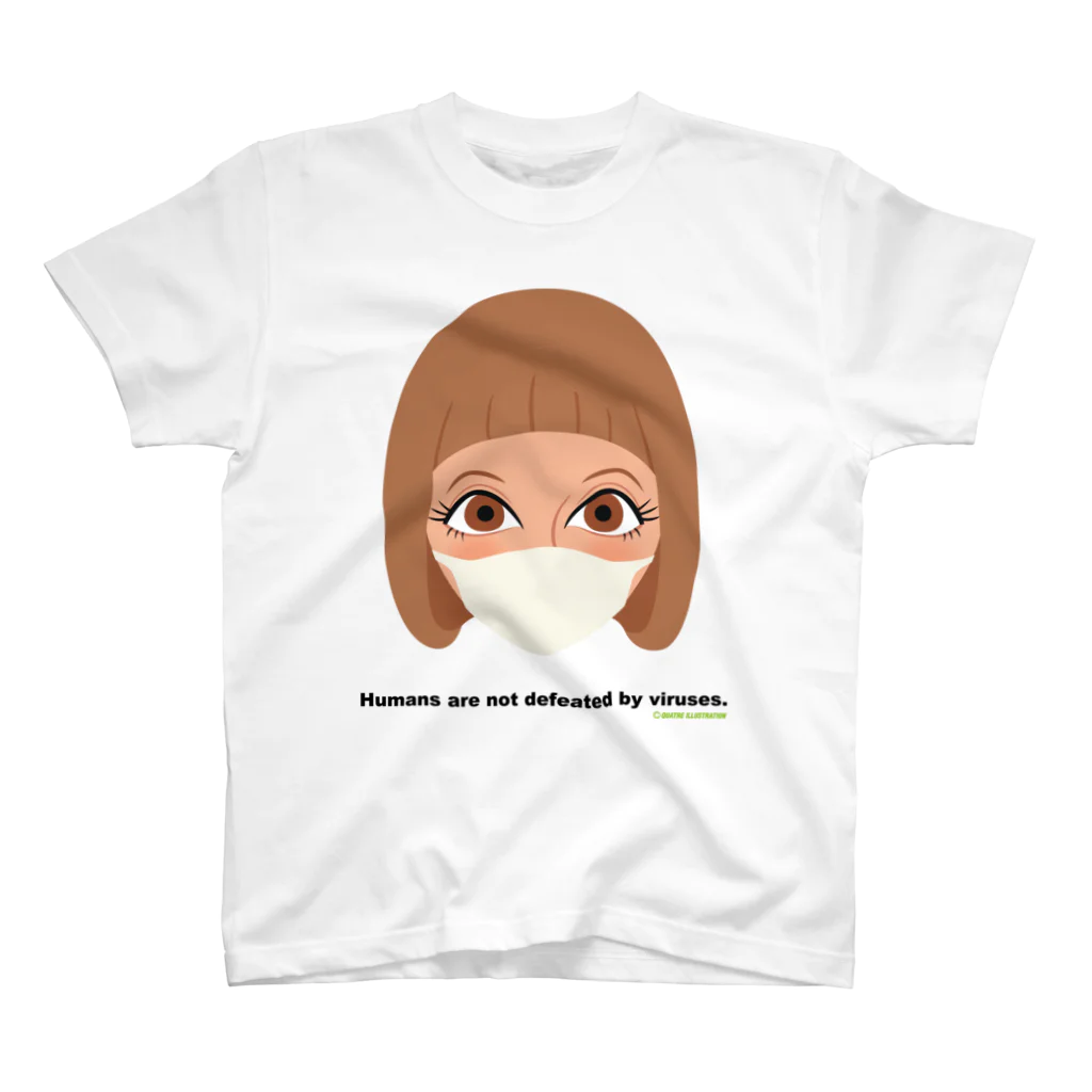 Quatre Illustrationのマスクの女の子02 スタンダードTシャツ