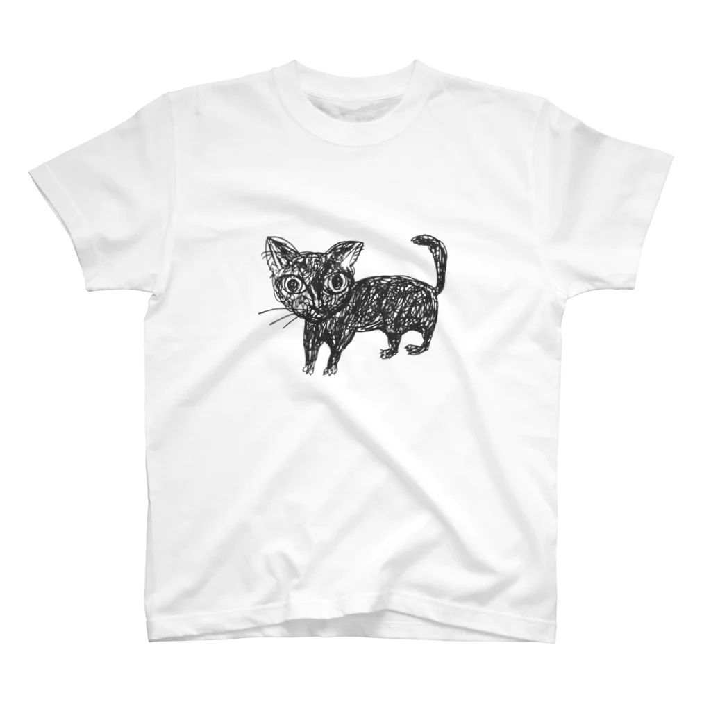 非ユークリッド幾何学を考える kodaisakanaの深淵を覗く猫 Regular Fit T-Shirt