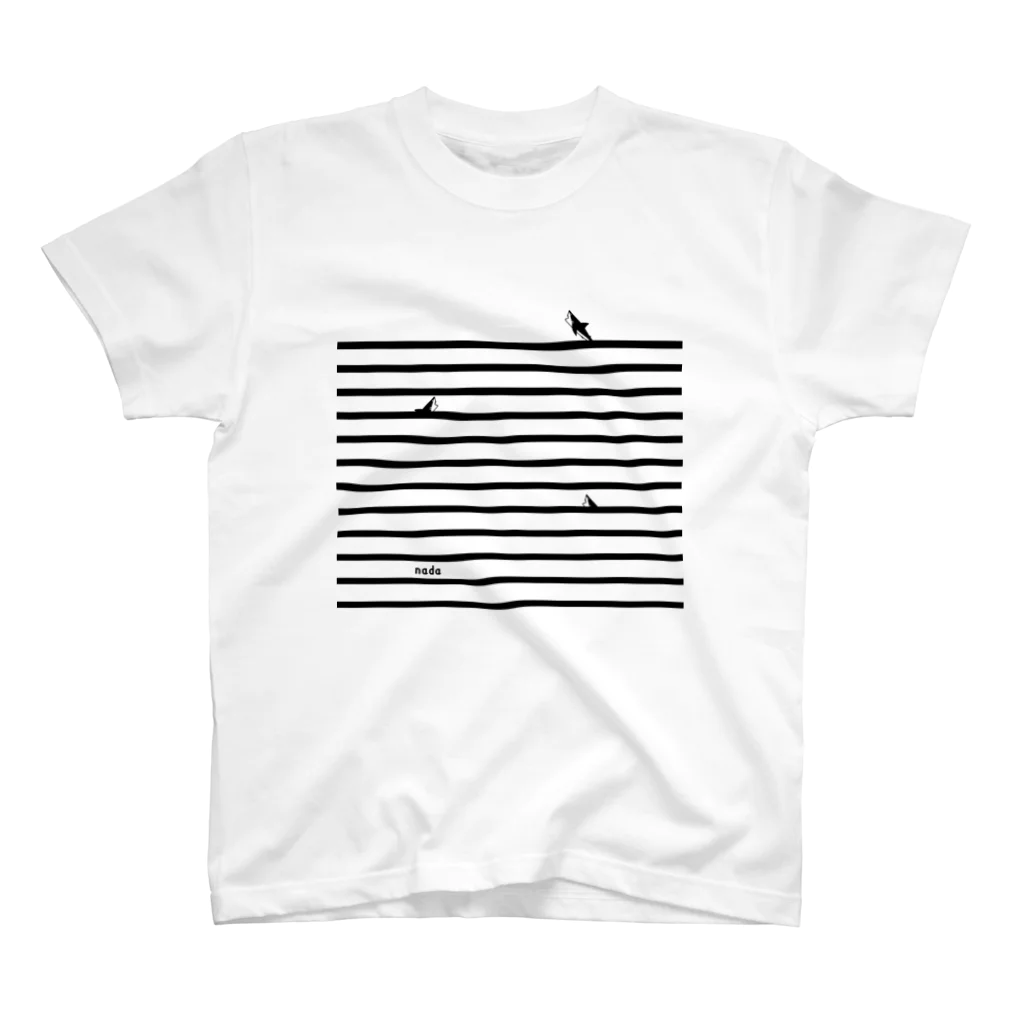 さかたようこ / サメ画家のサメサメボーダー | Black | 티셔츠