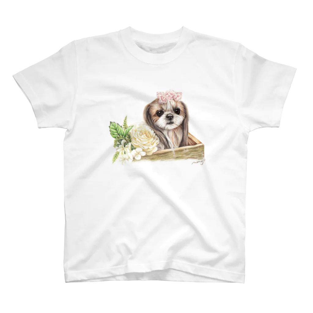 Momojiの犬画のシーズー59 スタンダードTシャツ