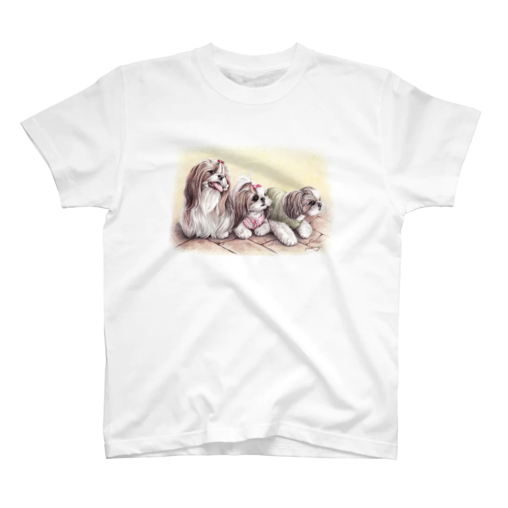 Momojiの犬画のシーズー27 スタンダードTシャツ