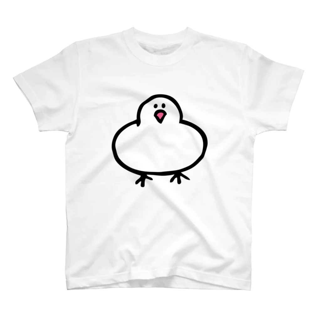 鳥さんインコさんダイスキ商店のふくら文鳥Tシャツ スタンダードTシャツ