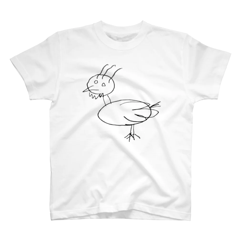 村中心療内科のながはなさんの描いた鳥(黒) Regular Fit T-Shirt