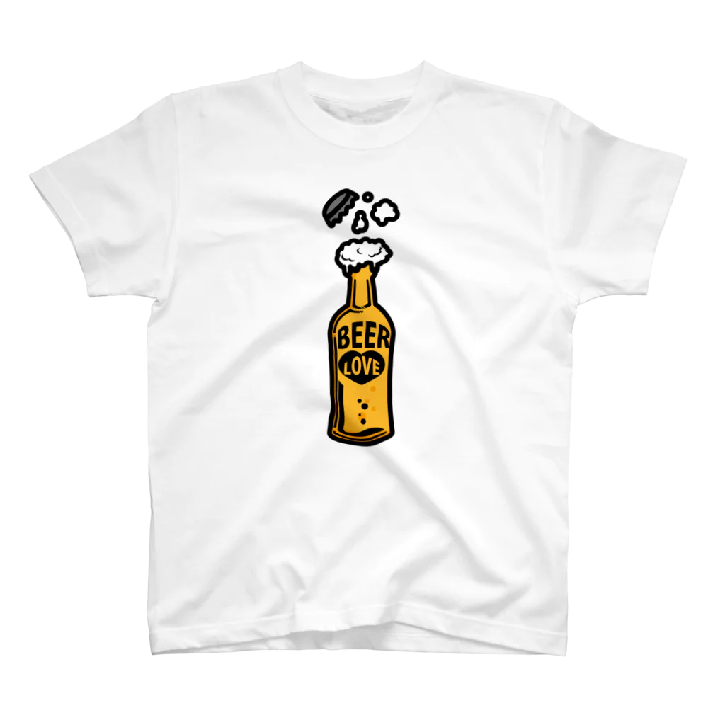 CɐkeccooのILOVEBEER-ビール瓶-お酒好きに スタンダードTシャツ